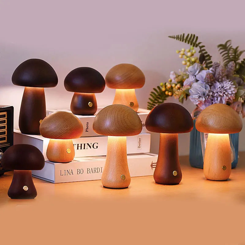 New Mushroom LED Small Night Light INS Creative Gift Atmosphere Decoration Bedroom Bedside Table Light Sleep Touch Night Lamp