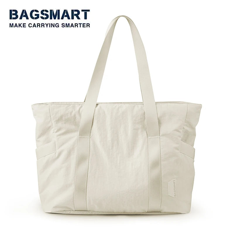 BAGSMART Women Tote Bag University Large Shoulder Bag Nylon Handle Handbag Casual Women Handbag Big Carry Shopper Bag