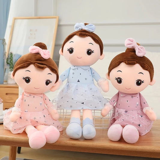 45/90cm Super Kawaii Plush Girls Doll with Clothes Kid Girls Baby Appease Toys Stuffed Soft Cartoon Plush Toys for Children Gift