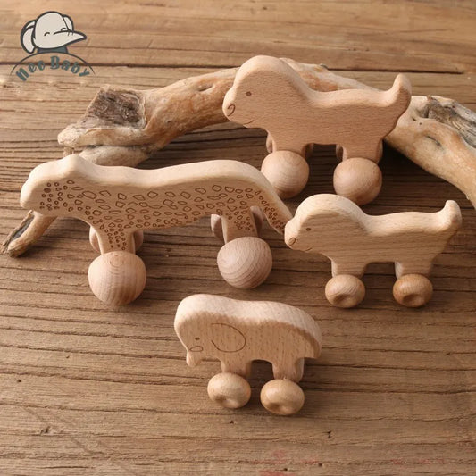 Wooden Child Block For Babies BPA Free Organic Beech Animal Shape Baby Toy Car Montessori Toys Brain Game Handmade Crafts Gifts