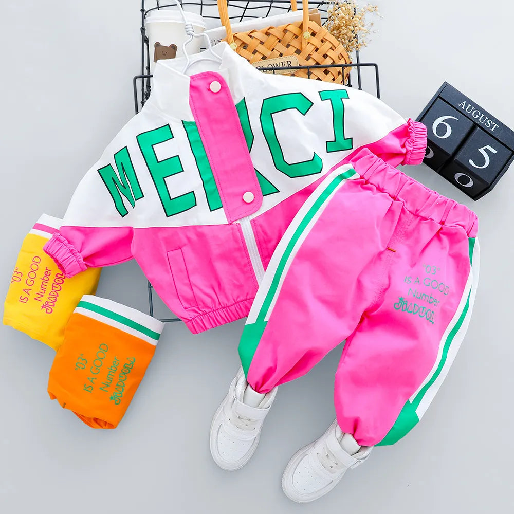 Hot Kid Tracksuit Boy Girl Clothing Set 2023 Spring Casual Long Sleeve Letter Zipper Outfit Infant Baby Clothes 1 2 3 4 Years