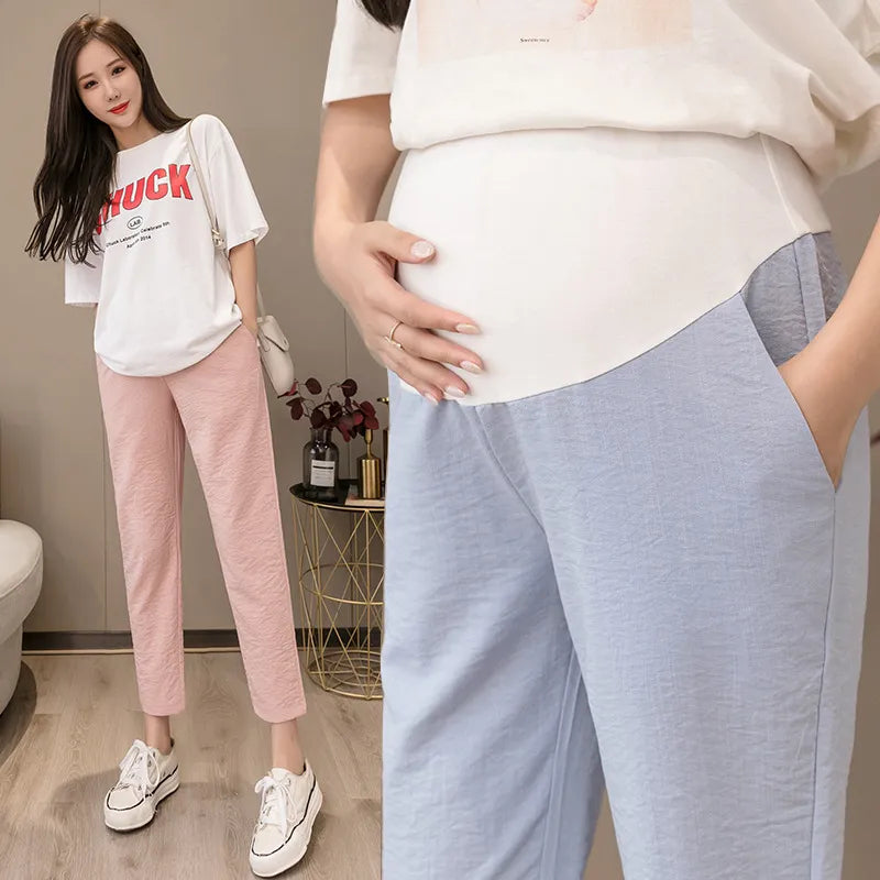 Elastic High Waist Maternity Leggings Skinny For Pregnant Women