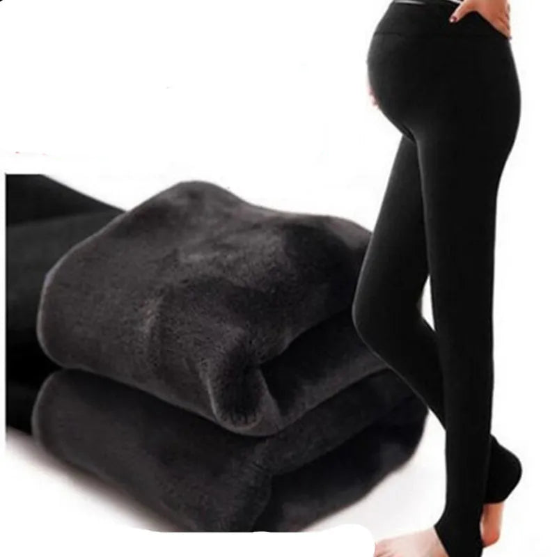 Winter Velvet Maternity Leggings Pants For Pregnant Women Warm Maternity Clothes Thickening Pregnancy Trousers Clothing