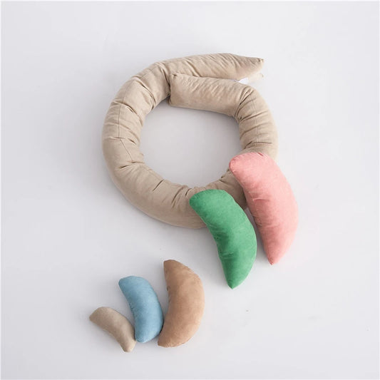 6pcs/set Newborn Posing Beans Bag Baby Photography Prop Pillow Baby Crescent Shaped Pillows Positioner Cushion Basket Filler