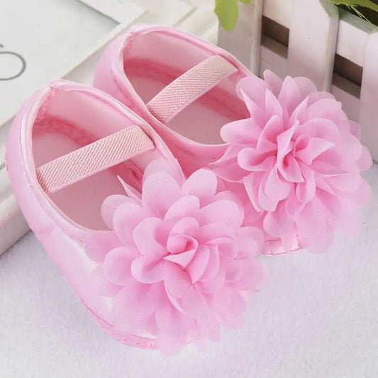 Toddler Baby Girl Boy Chiffon Flower Elastic Band Newborn Walking Shoes Baby Girl Shoes zapatos tape for tennis boots baby
