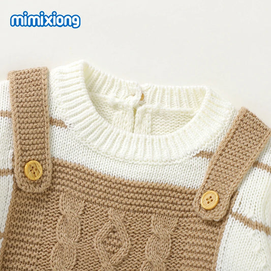 Baby Rompers Knitted Newborn Boys Girls Long Sleeve Jumpsuits Outfits Autumn Winter Casual Infant Unisex Outerwear Clothes 0-18m