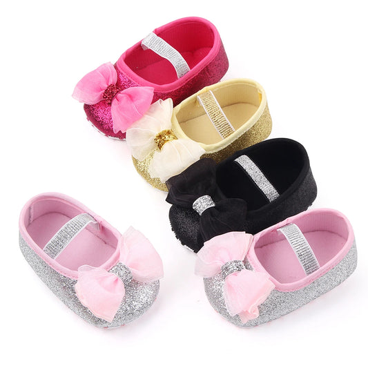 Infant Baby Girls Shoes Cute Bowknot Princess Toddlers Prewalkers Casual Shoes Infant Soft Bottom First Walkers 0-11M