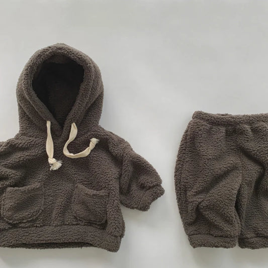 Baby Clothing Set Toddler Boys Fleece Boys Hooded Suit