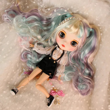 ICY DBS Blyth Doll For Series No.BL 340/1049/1017/4006  Rainbow hair Carved lips Matte face customized face Joint body 1/6 bjd