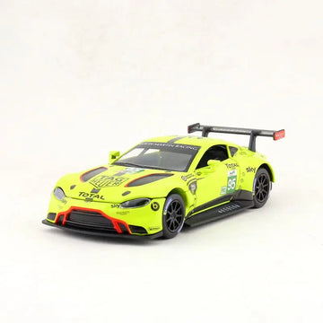 1:32 Scale RMZ City Diecast Toy Model Aston Martin Vantage GTE Le Mans Racing Car Pull Back Sound & Light Educational Collection