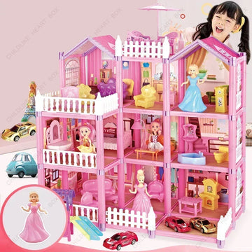 Doll House Villa Princess Castle Set Girl    Big   Simulation   Kit Girl's Puzzle Toy Gift