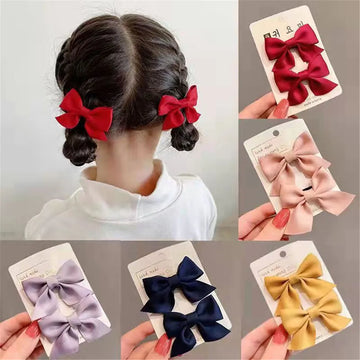 2pcs Baby Girl Bow Tiara Sweet Birthday Party Princess Hair Clips Kids Fashion Accessories Set Children A Pair Of Hairpins