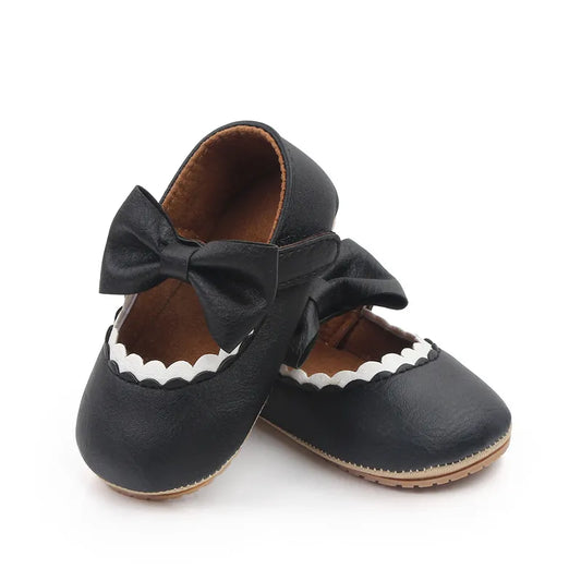Big Bow Princess Shoes For Newborn Babies Non-Slip Baby Girl Shoes For Solid First Steps Baby Moccasins Toddler Shoes