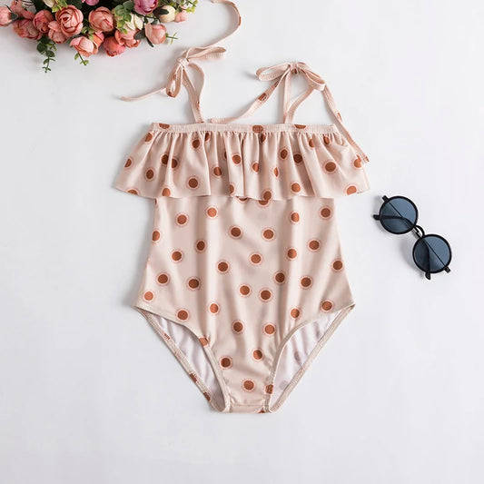 Toddler Baby Girl Dot Swimsuit 24 Month Girl Strap Rufflebutts Swimming Wear Infant Babe Bikini Bathing Suits Kid One-Piece Suit