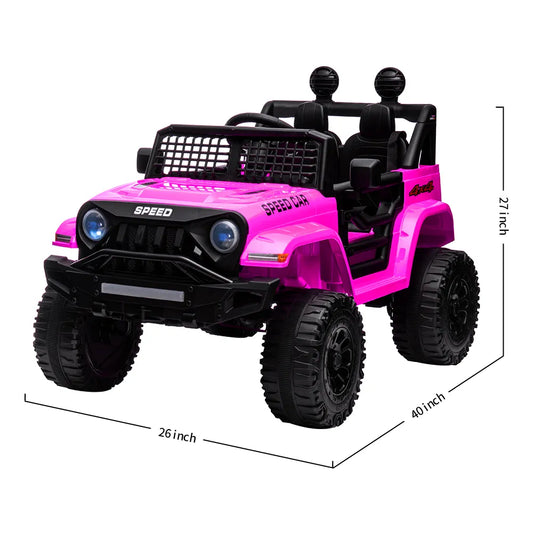 12V Battery Powered Ride On Car Kids Electric Car Truck Car 3 Speeds Adjustable Equipped with Music,Parent Remote Control