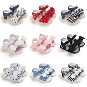 0-18M New Fashion Newborn Infant Baby Girls Princess Shoes Bowknot Toddler Summer Sandals BoyGirl PU Non-slip Shoes