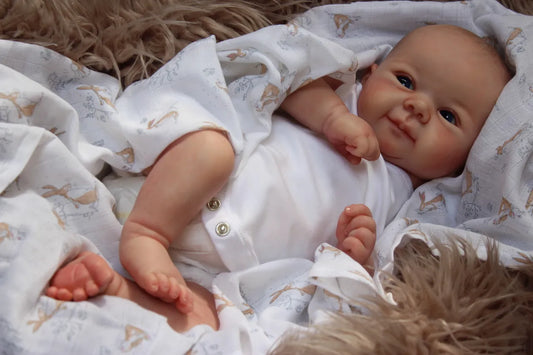 49CM Reborn Baby Dolls Sweet Face Lifelike Real Touch Reborn Juliette 3D Skin Multiple Layers with Hand-Painted Hair Bebe Doll