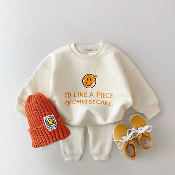 Autumn Winter Baby Boys 2PCS Casual  Clothes Set Cotton  Letter Smile  Long Sleeved Top+ Pants Suit Toddler Boys Outfits