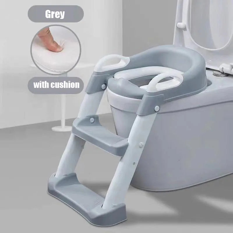 1-8 Years Children's Potty Baby Toilet Seat With Adjustable Ladder Infant Toilet Training Folding Seat Baby Potty Training Seat