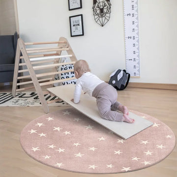 Cute Cartoon Carpets for Living Room Nordic Style Bedroom Decor Round Carpet Fluffy Soft Children Floor Mat Large Area Plush Rug
