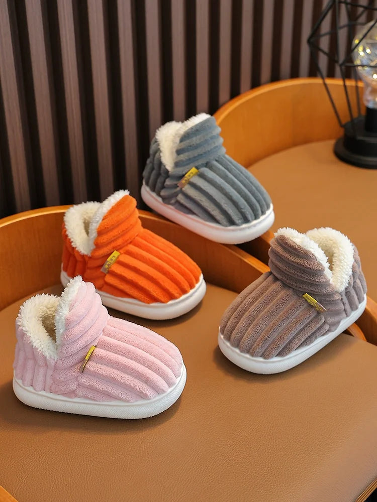 Winter Kids Baby Boys Girls Winter Slippers Non-slip Home Indoors Shoes Fashion Warm Children Bedroom Shoes Slippers