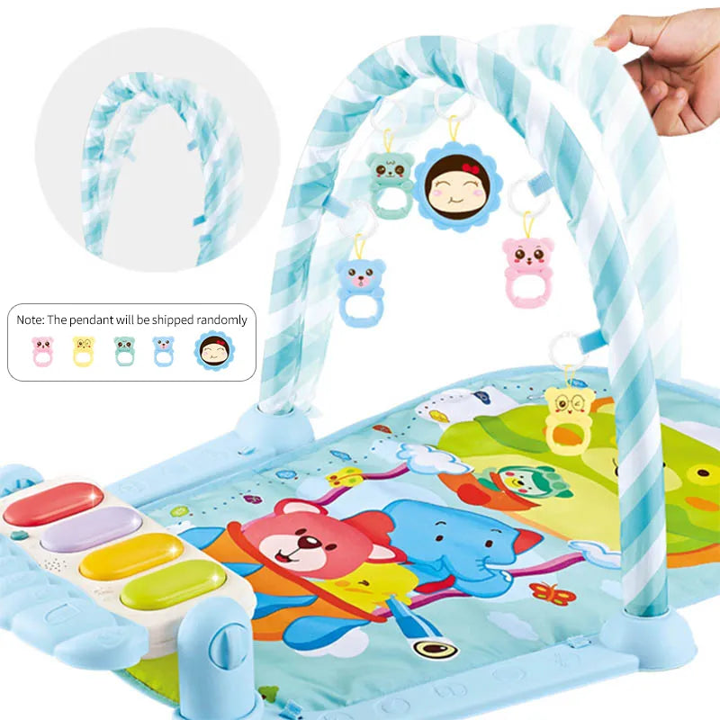 Baby toys Pedal Piano Toy Music Fitness Rack Newborn Fitness Equipment Game Mat Prone Time Activity Gymnastics Mat 0-1 Years Old