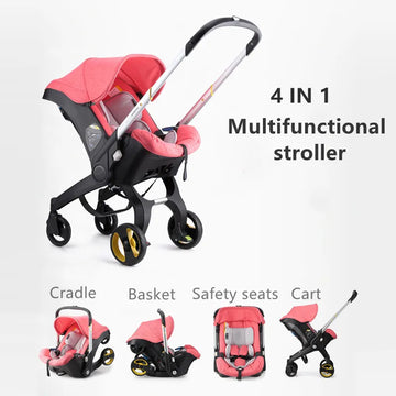 Baby Stroller 4 in 1 With Car Seat Baby Bassinet High Landscope Folding Baby Carriage Prams For Newborns Cart 3 in 1