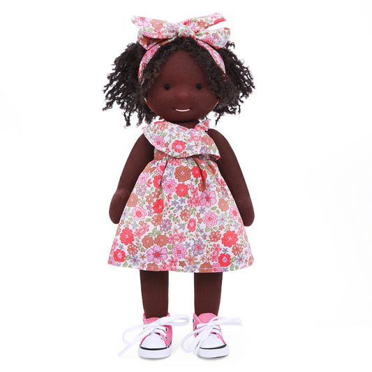 BlissfulPixie Handmade Doll -Dezi 12" Waldorf Doll Birthday Gift for Girl Soft Rag Doll Stuffed Collectible Doll