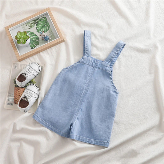 DIIMUU Toddler Baby Boys Pants Kids Girls Short Overalls Cartoon Animal Denim Trousers Casual Children Clothing for 1-4T