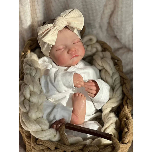 48CM Reborn Baby Dolls Newborn Levi Slepping 3D Skin Multiple Layers Painting Visible Veins High Quality Collectible Art Doll