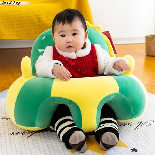 1X Baby Sofa Support Seat Cover Baby Plush Chair Learning To Sit Comfortable Toddler Nest Puff Washable without Filler