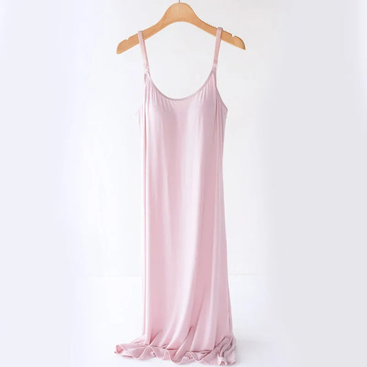 2023 New Sexy Pregnancy Mother Breastfeeding Nightgown Elegant Maternity Nursing Dress Summer Sleeveelss Viscose Nightdress