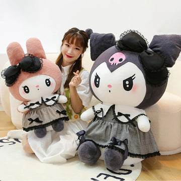 60cm Sanrio Kuromi My Melody Plush Toy Big Size Kawaii Gothic Little Devil Plushies Soft Stuffed Rag Doll Girl Kid Birthday Gift