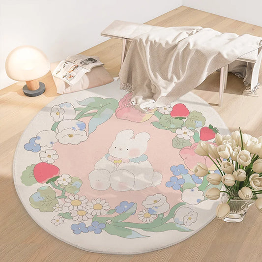 Cute Style Bedroom Decor Plush Carpet Cream Style Children Room Floor Mat Fluffy Soft Baby Crawling Rug Large Area Cartoon Rugs