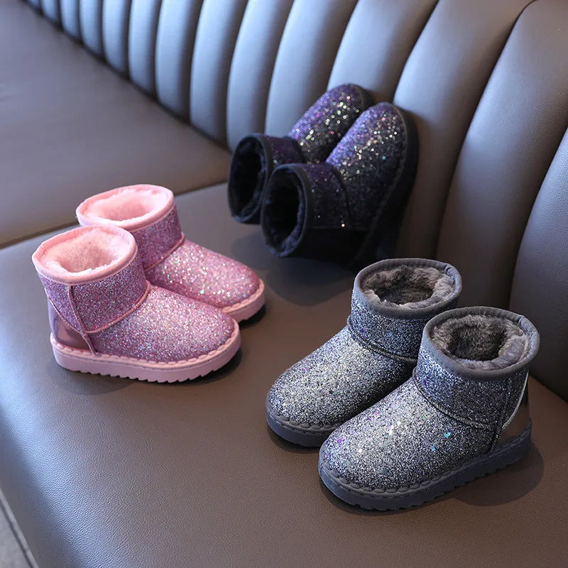 Kids Snow Boots Children Toddler Winter Warm Fashion Princess Shoes Non-Slip Flat Boys Girls Baby Lovely Shoes Ankle Boots