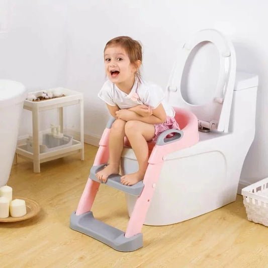 1-8 Years Children's Potty Baby Toilet Seat With Adjustable Ladder Infant Toilet Training Folding Seat Baby Potty Training Seat