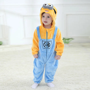 Yellow Cute Suit Unisex Baby Romper Flannel Baby Boy Overall Infant Toddler Christmas Newborn Baby Girl Clothes 0-24 Month RL2-V