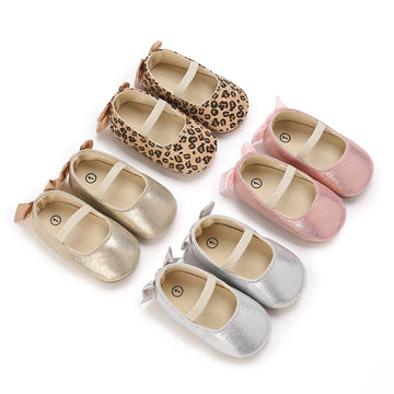 Citgeett Summer Infant Baby Girls Princess Shoes Solid Color Bowknot Flats Casual Dress Walking Shoes for Newborn Infant Toddler