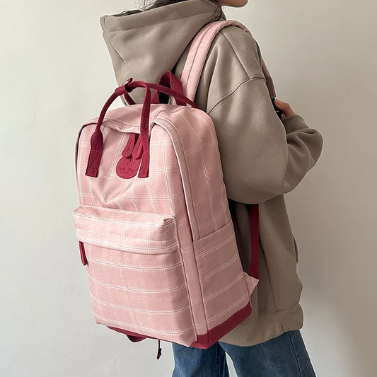Fashion Girl College School Bags Casual Portable Women Backpack Striped Book Laptop Bag for Teenage Travel Shoulder Bag Rucksack