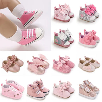 0-18 months Pink Baby Shoes Princess Fashion Sneakers Infant Toddler Soft sole Anti Slip First Walkers baby Christening Shoes