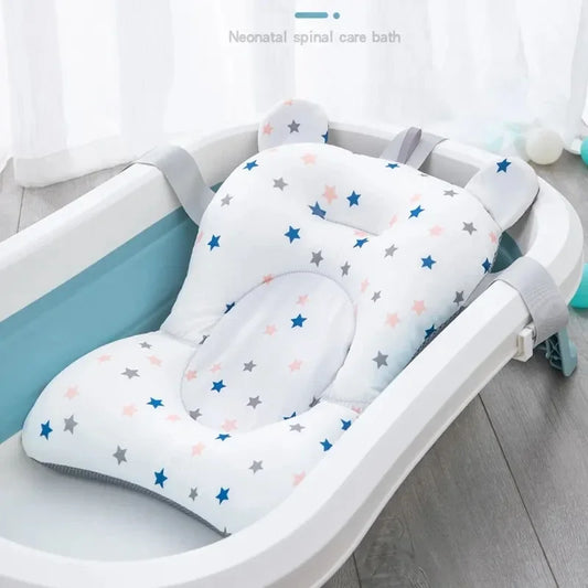 Baby Bathtub Pad Ajustable Bath Support Seat Mat Shower Cushion Newborn Foldable Baby Bath Seat Floating Security Water Pad