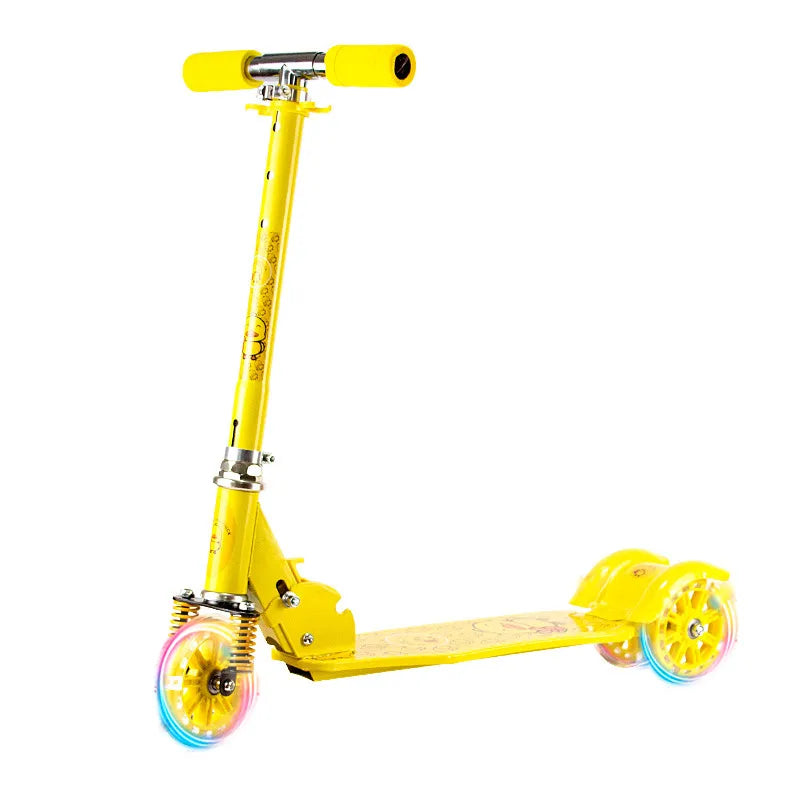 Children Scooter Beginner Pedal Folding Scooter Three-speed Lifting Flash Scooter Gift PU Flashing Wheels For Kid Adults Scooter