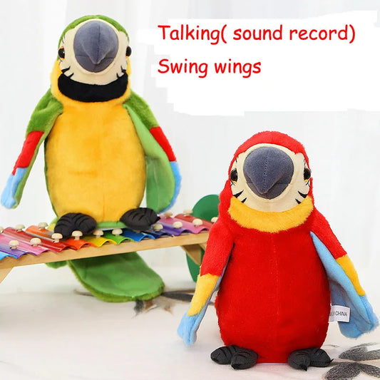 Electronic Pets Talking Parrot Toys  Funny Sound Record Plush  Christmas Gift for Kids Children