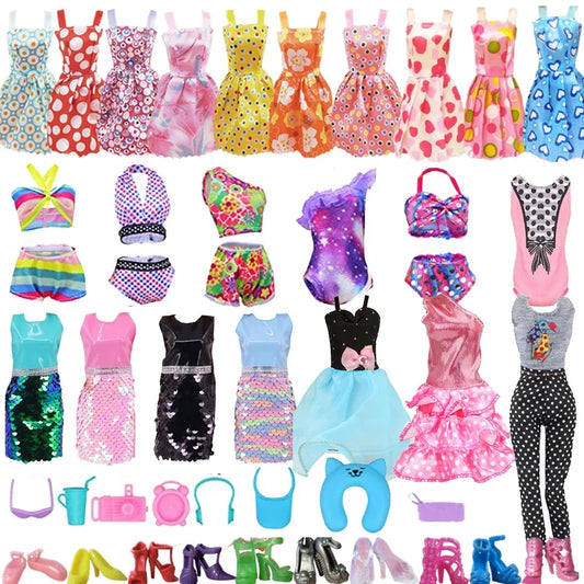 47 Itmes Fashion Cheap 11.5inch Doll Clothes Accessories Lot Houses Toys Gift Dress For Barbie BJD 1/6