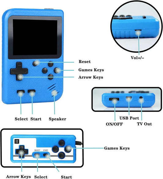 Built-in 400 FC Games with Portable Case 3.0 Inch LCD Screen Video Game Player Kids Boys Gift for Retro Handheld Game Console