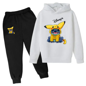 2024 New Stitch Casual Kids Clothes 2 Piece Hoodies Sets Clothing Cool Girls Boys Tracksuit Children Baby stitch disney Clothing