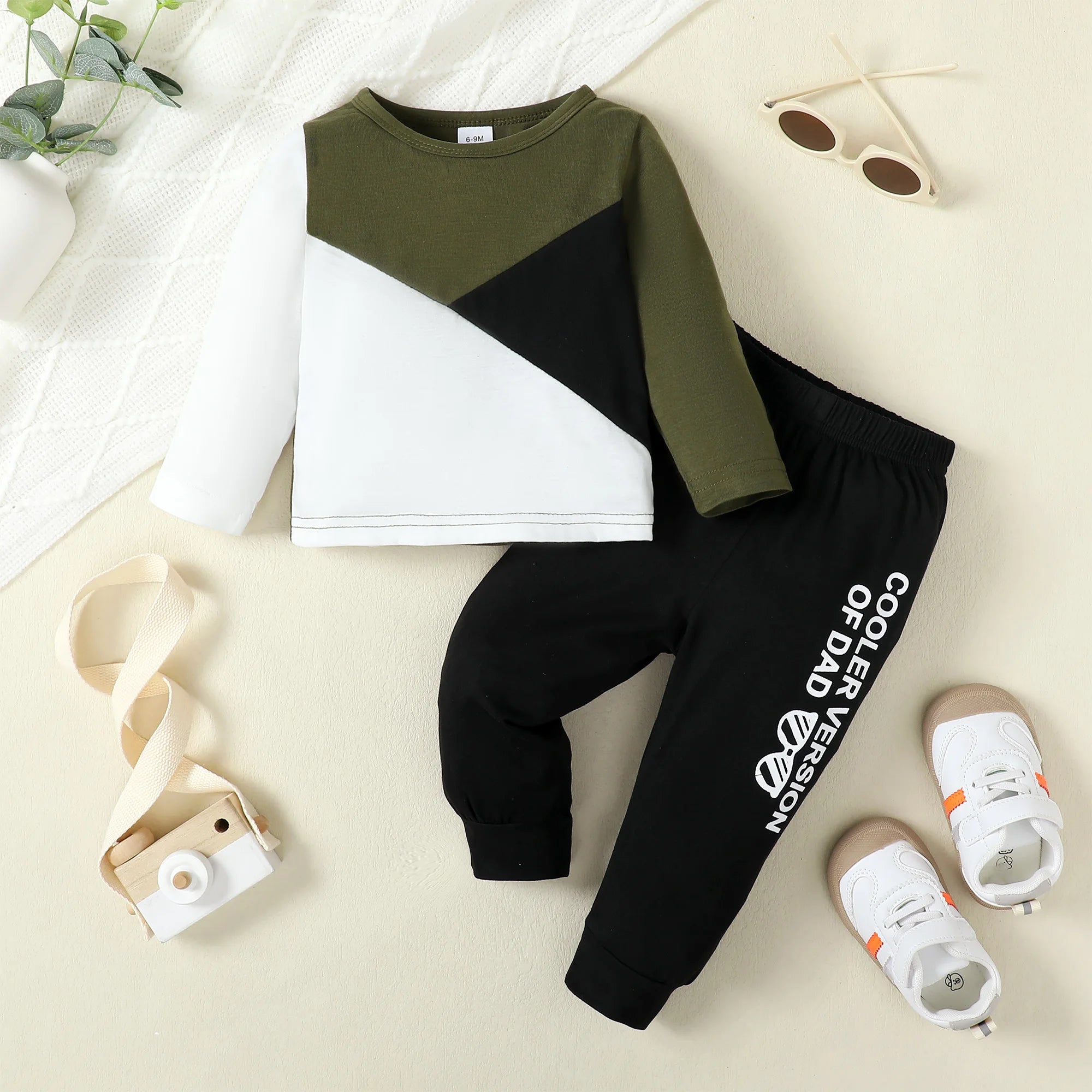 2pcs Baby Boy Clothing Casual Long Sleeve Crewneck Top & Letter Print Pants Baby Set  Spring Fall  Winter For Toddler Baby Boy