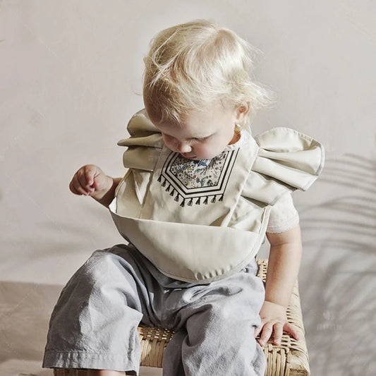 Baby Bibs INS Nordic Style Angel Feed Pocket Burp Girl Boy Infant Meals Bib Waterproof Easy Clean Cute Elephant Bibs Soft PU