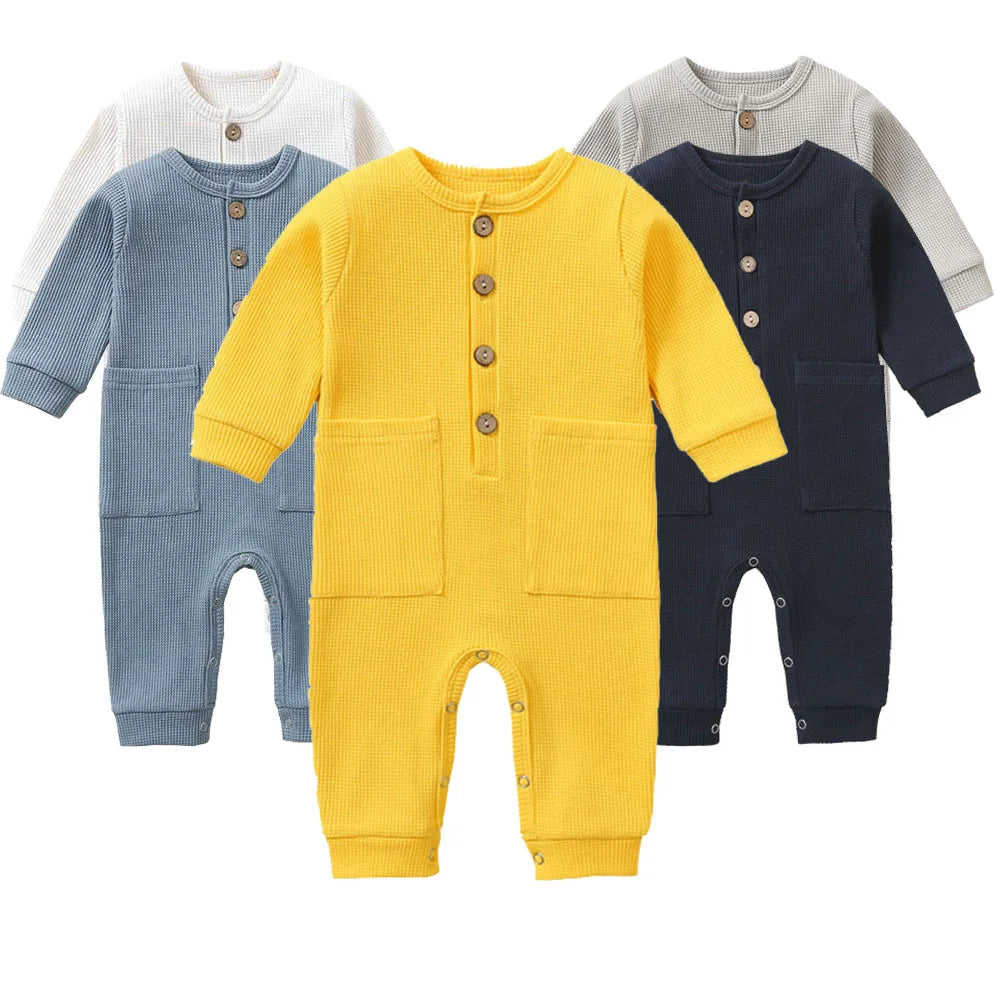 100 Cotton Baby Girl Romper Fall Winter Baby Boy Clothes Soft Yellow Blue White Long Sleeve Infant Clothing Newborn Kids Onesie