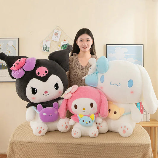 New 40/50cm Kawaii Sanrio Kuromi My Melody Cinnamoroll Plush Toys Doll Pillow Anime Cartoon Room Decoration Dolls Kids Gifts